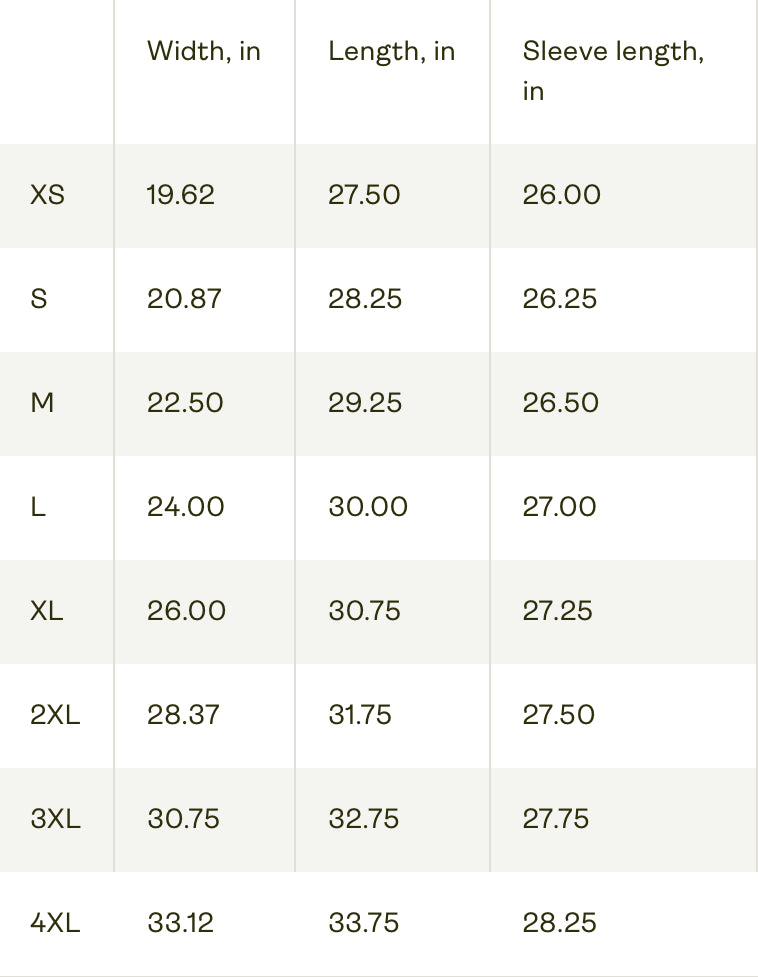 Hoodie Adidas Size Table in inches streetwear