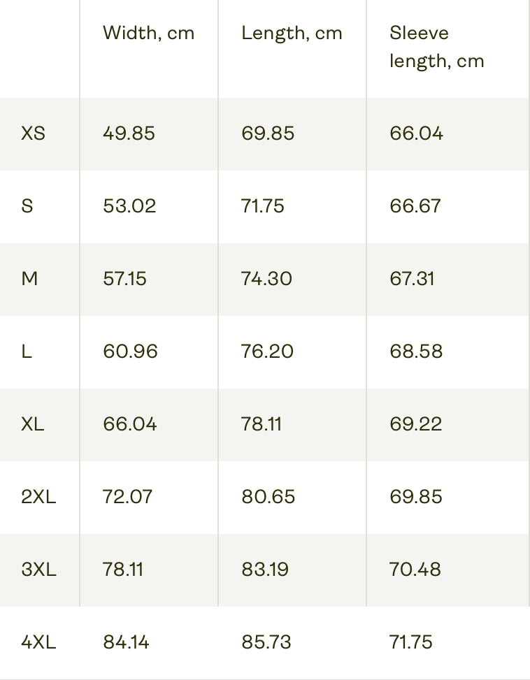 Hoodie Adidas Size Table cm centimeters streetwear