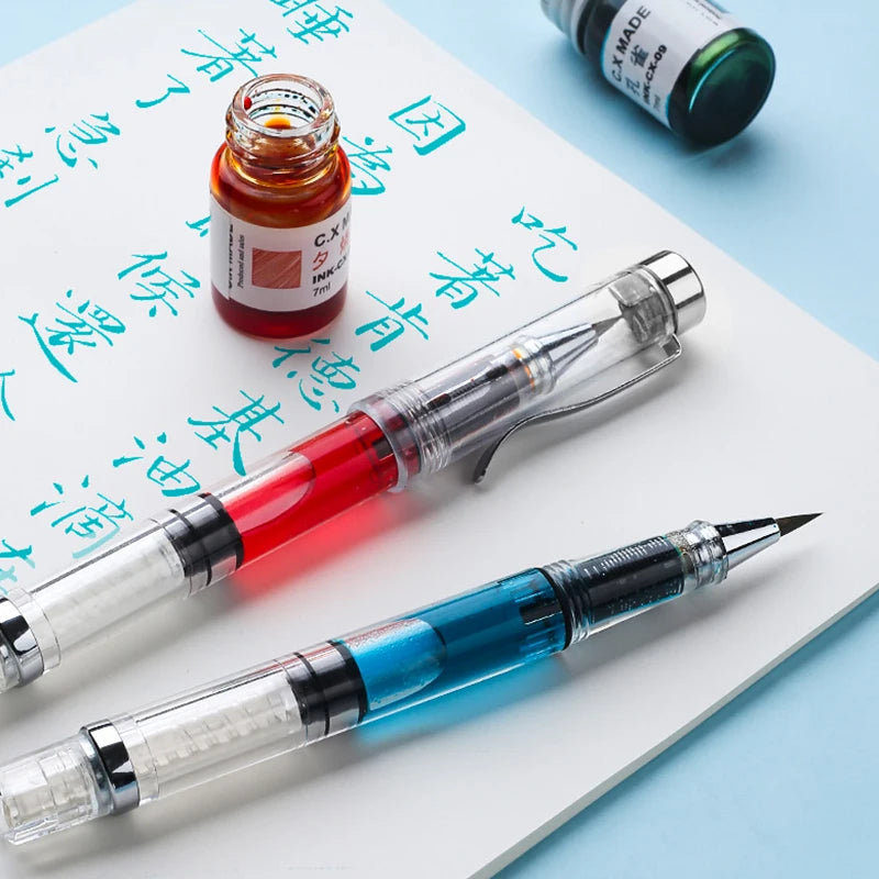 Chinese Transparent Beauty Calligraphy Brush Pen – Refillable Ink, Perfect for Writing & Signatures