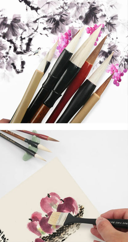 Luxurious 12-Piece Lian Brush Set – Premium Chinese Calligraphy & Ink Painting Brushes