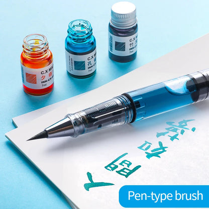 Chinese Transparent Beauty Calligraphy Brush Pen – Refillable Ink, Perfect for Writing & Signatures