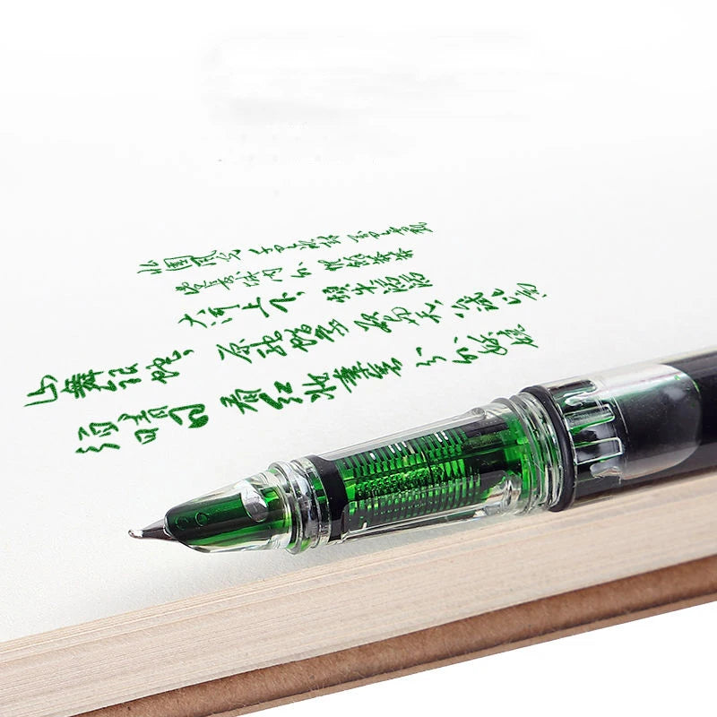 Refillable Transparent Fountain Pen with Soft Nib – Ideal for Chinese Calligraphy and Color Ink Writing