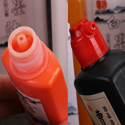 100ml/250ml Chinese Calligraphy Ink – Black, Red, White, Silver & Gold Metallic Inks for Writing and Art