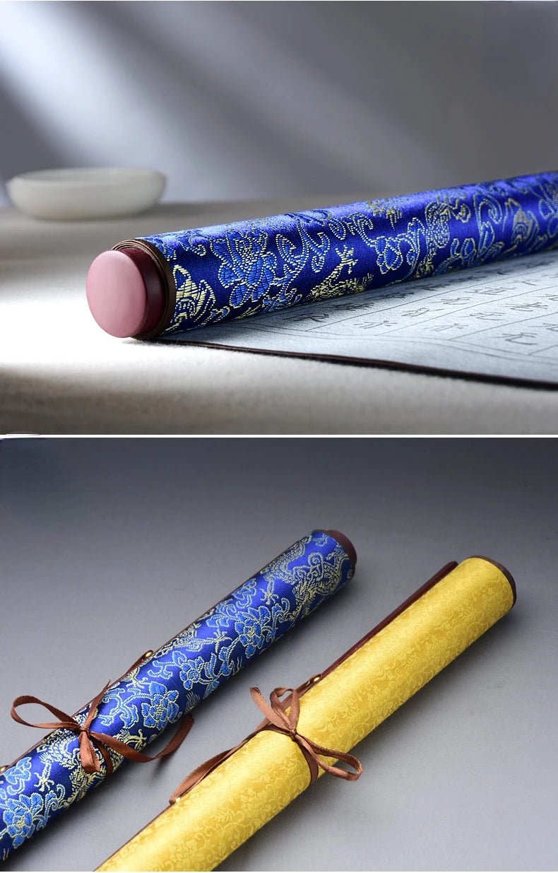 Chinese Calligraphy Paper Roll: Script Brush Water Writing Chinese Classics Heart Sutra and Lan Ting Xu Calligraphy Copybook