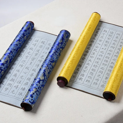 Chinese Calligraphy Paper Roll: Script Brush Water Writing Chinese Classics Heart Sutra and Lan Ting Xu Calligraphy Copybook