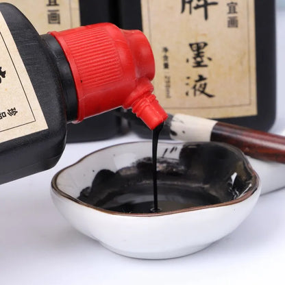 100ml/250ml Chinese Calligraphy Ink – Black, Red, White, Silver & Gold Metallic Inks for Writing and Art