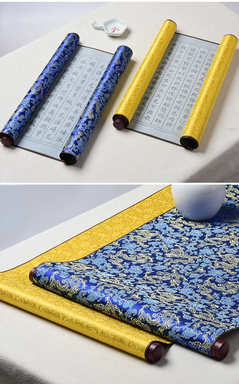 Chinese Calligraphy Paper Roll: Script Brush Water Writing Chinese Classics Heart Sutra and Lan Ting Xu Calligraphy Copybook